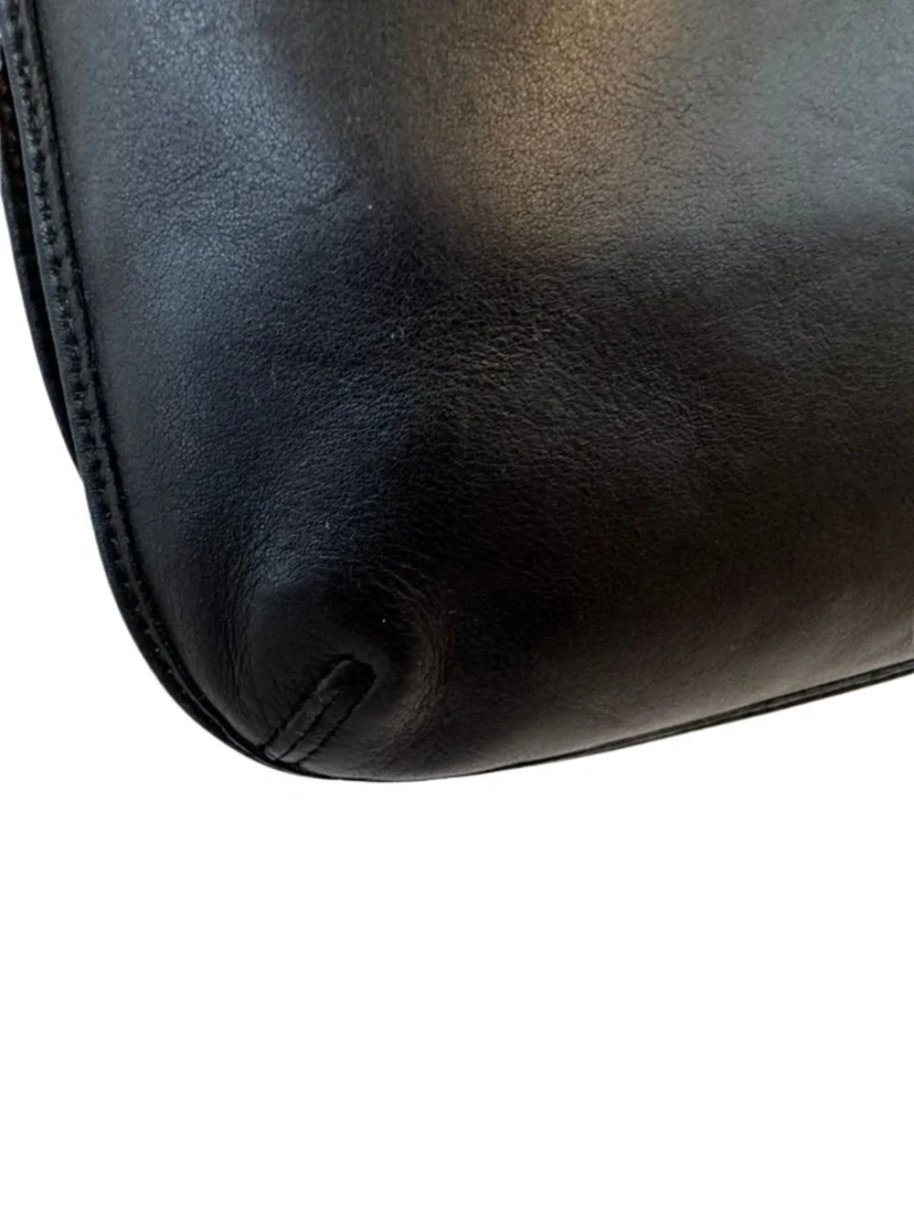 Vintage Coach Small Hippie Flap 2000 Bag Black Silver Leather 9135